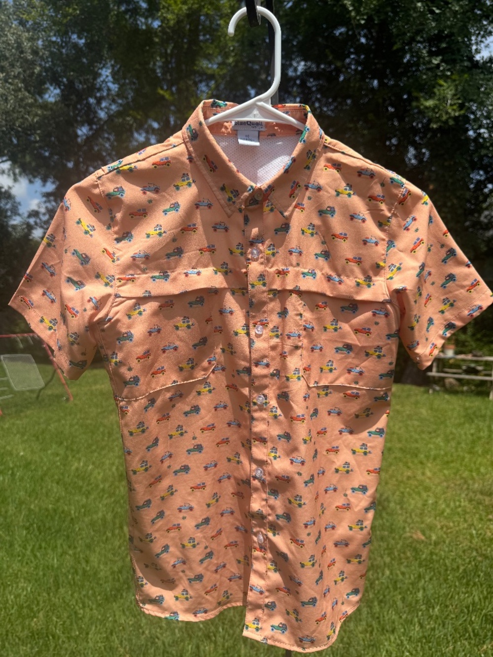 Blue Quail Size 10 boys Jeep button-down